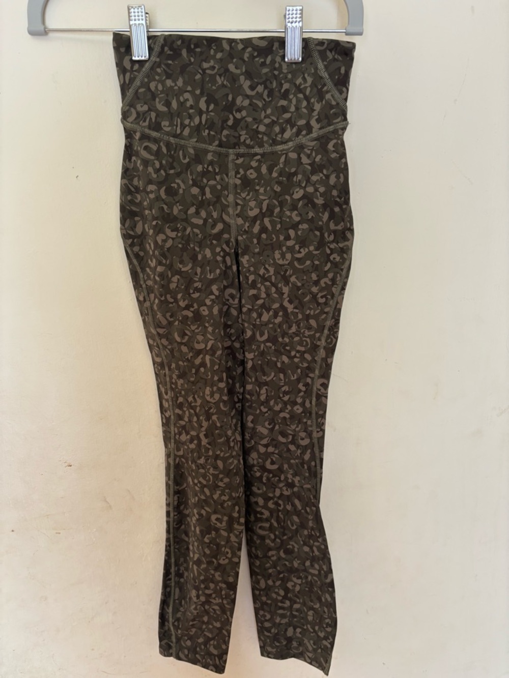 lululemon athletica Olive Green Printed High-Rise Leggings